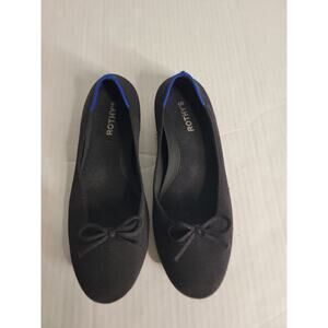 Rothy's Black Ballet Flats with Blue Trim